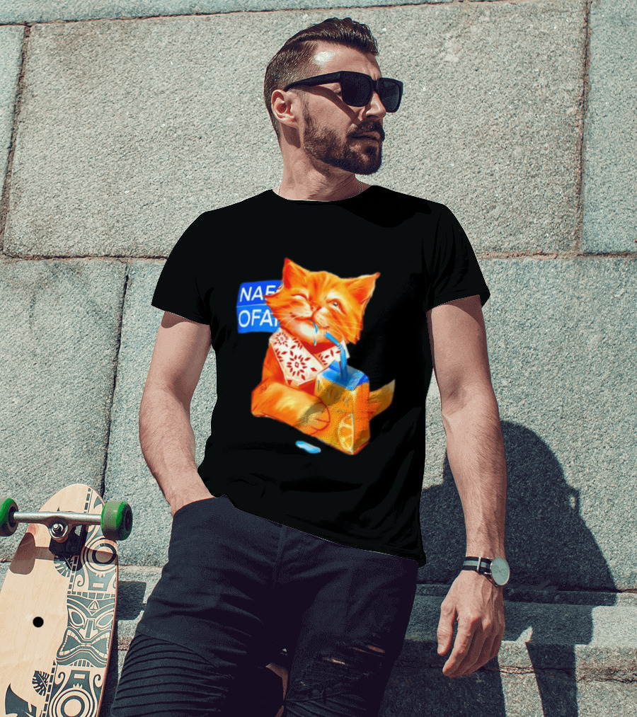 NAFO Fella Orange Cat Drinking VATNIK Tears T-Shirt