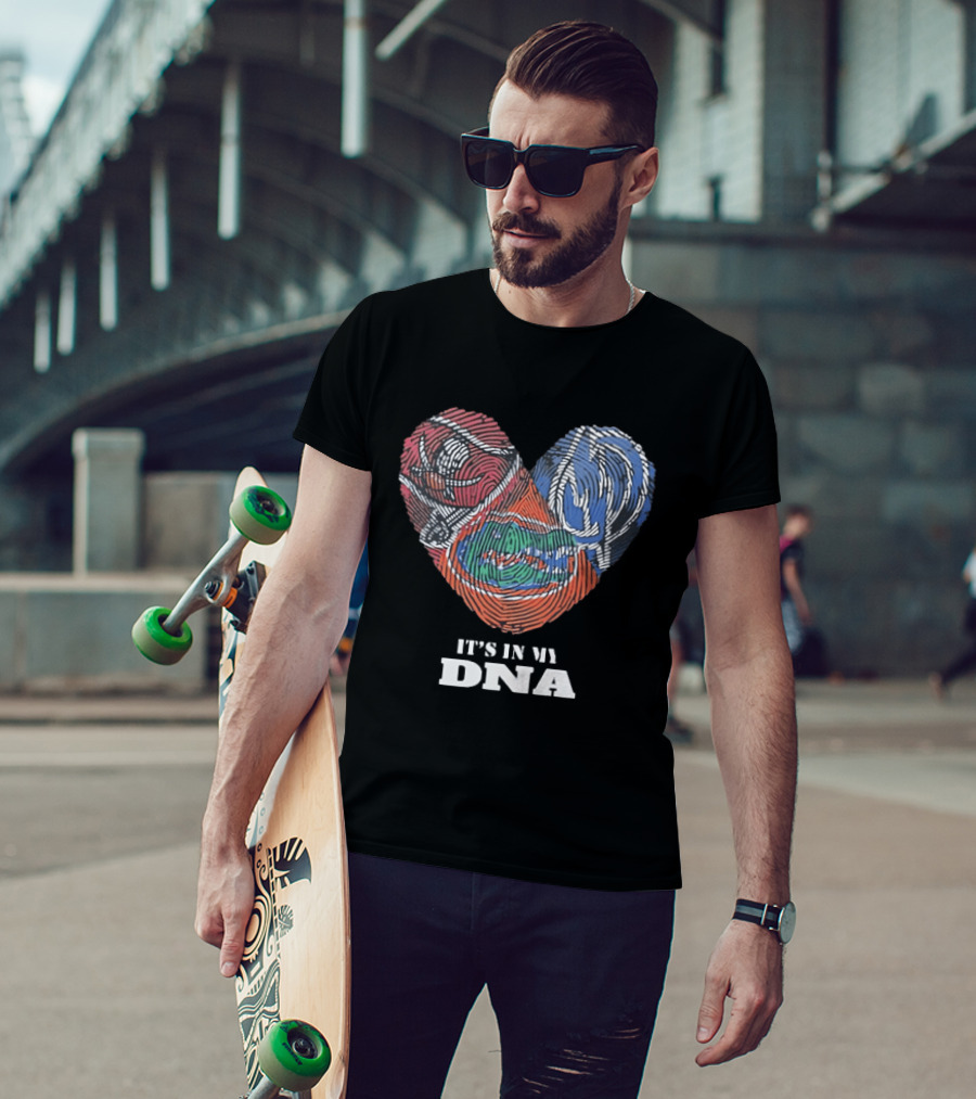 Florida Gators Fingerprint Heart It's In My DNA T-Shirt