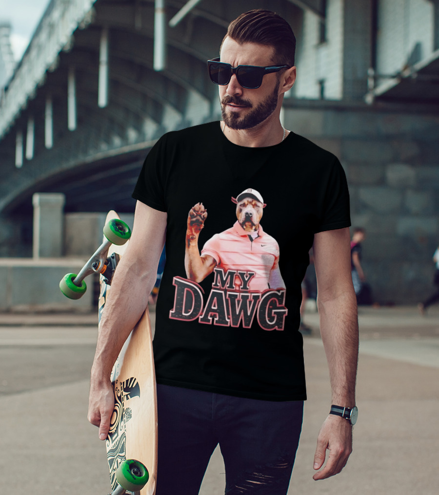 Tiger Woods Golfing Pitbull My Dawg T-Shirt