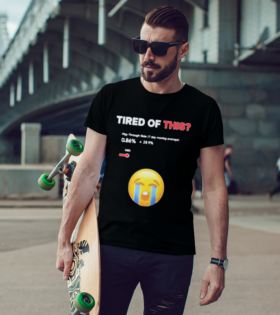 Tired Of This Play Through Rate 0.86% Crying Emoji Trend T-Shirt