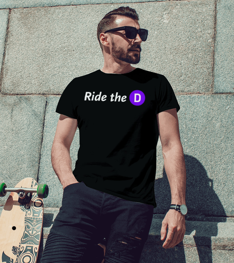 Ride The D Text With Purple Circle Letter D T-Shirt