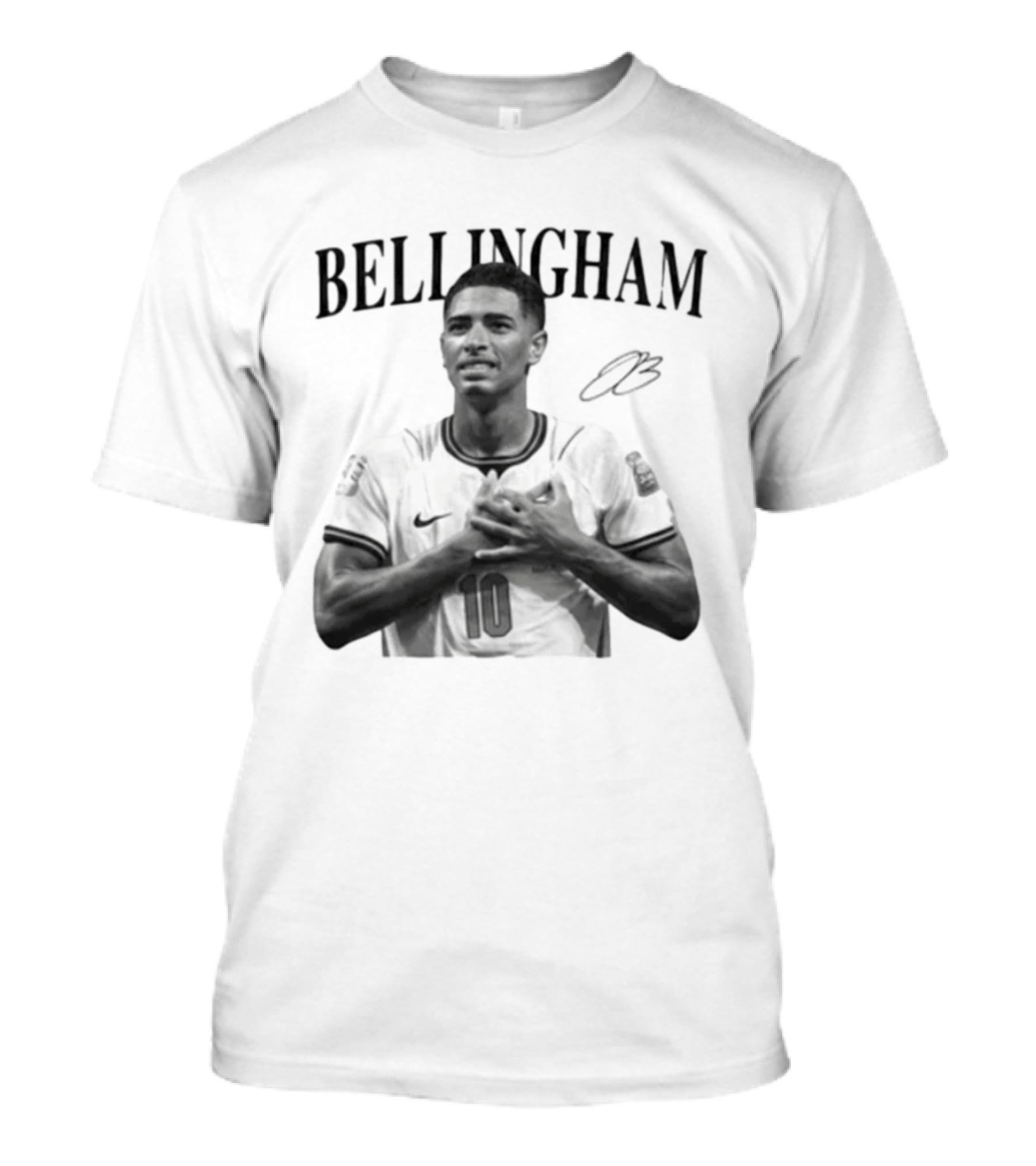 Bellingham England Number 10 Footballer Iconic Three Lions T-Shirt