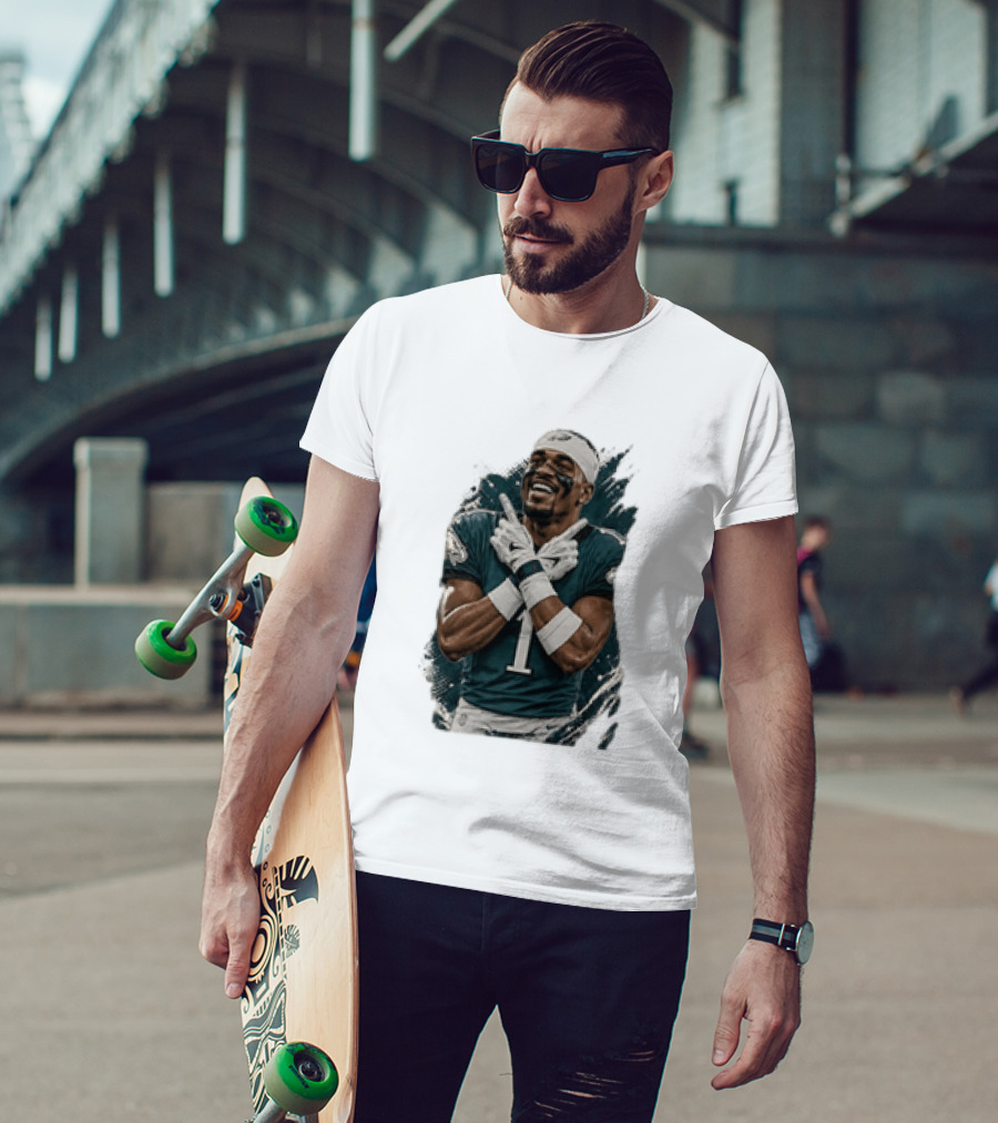 Philadelphia Eagles Jalen Hurts Celebratory Pose Football Team Gear T-Shirt