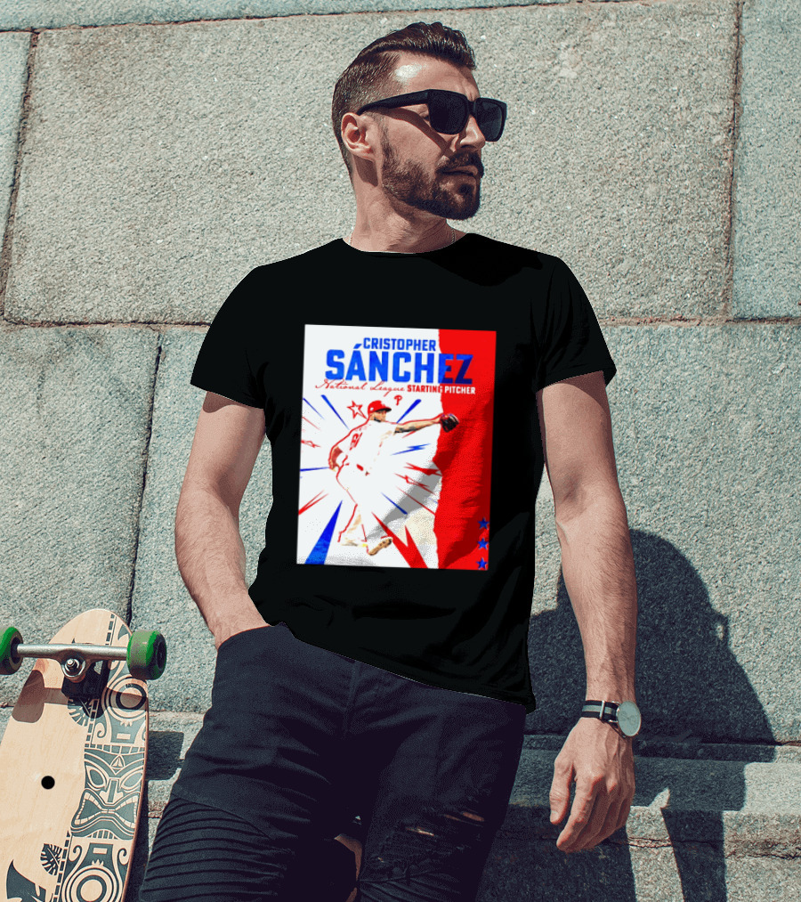 Cristopher Sánchez Philadelphia Phillies National League Starting Pitcher Red White Blue Stars T-Shirt
