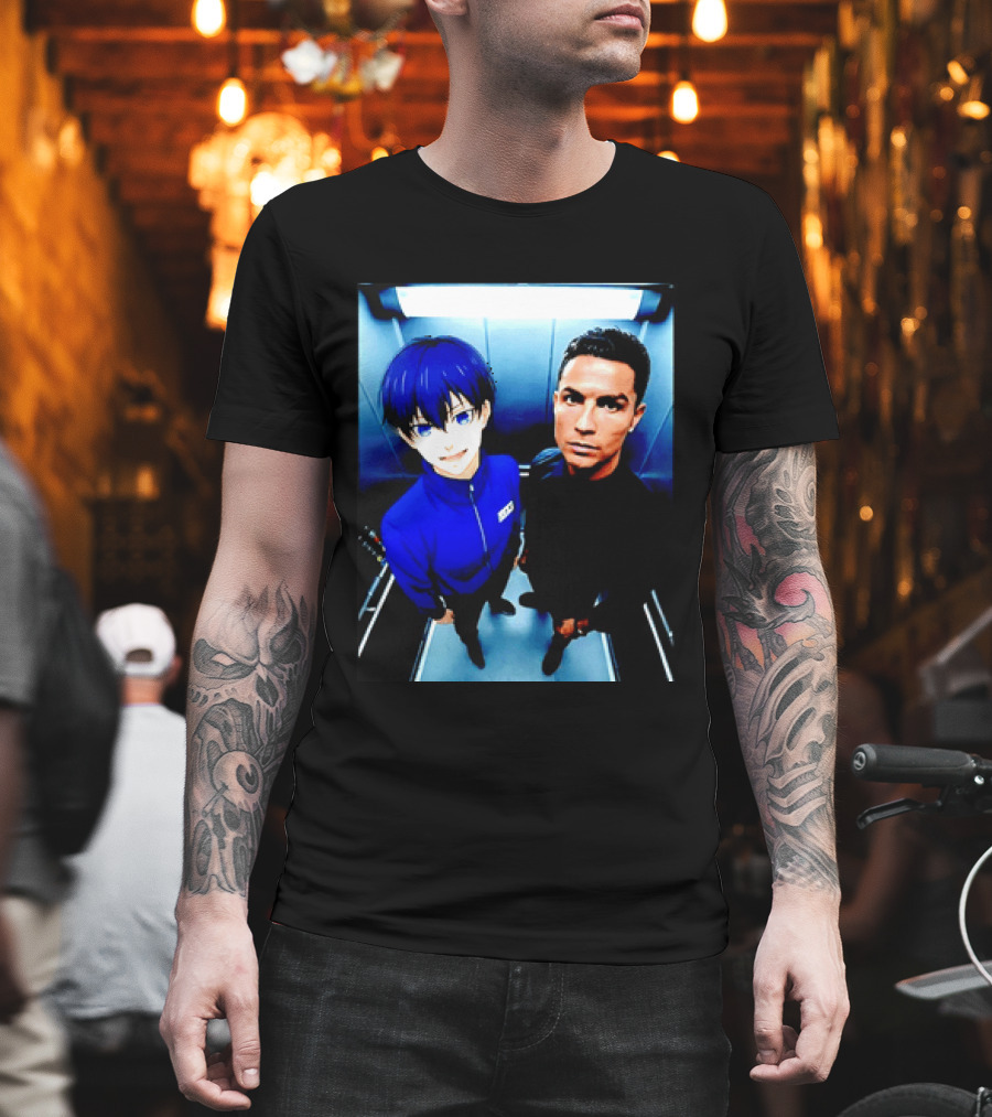 Ema Isagi Cristiano Ronaldo Collaboration Blue Lock Anime Football Star T-Shirt