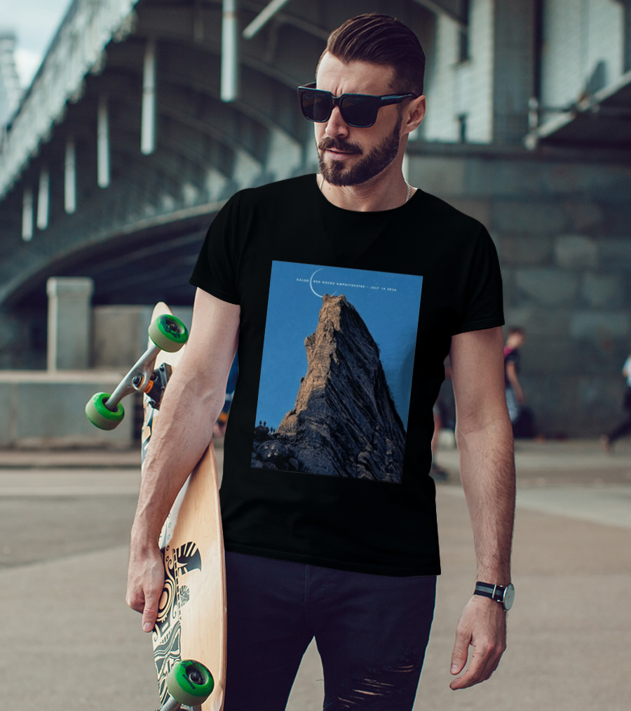Kaleo Red Rocks Amphitheatre July 14 2026 Show Rocky Landscape Moonlit Scene T-Shirt