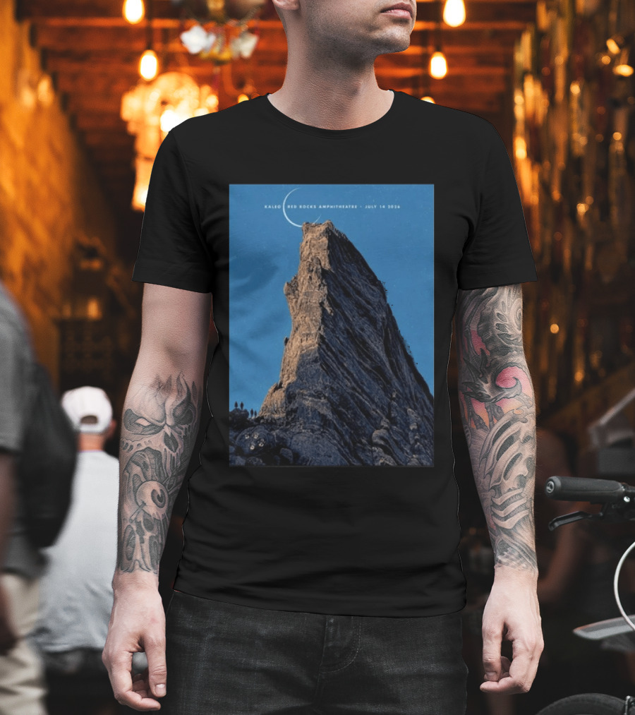 Kaleo Red Rocks Amphitheatre July 14 2026 Show Rocky Landscape Moonlit Scene T-Shirt