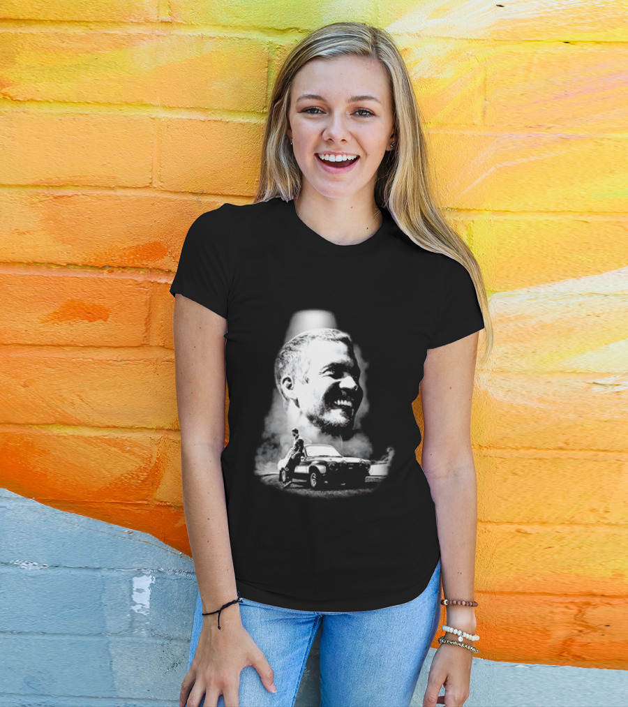 Paul Walker Fast And Furious Tribute With Classic Car Scene T-Shirt