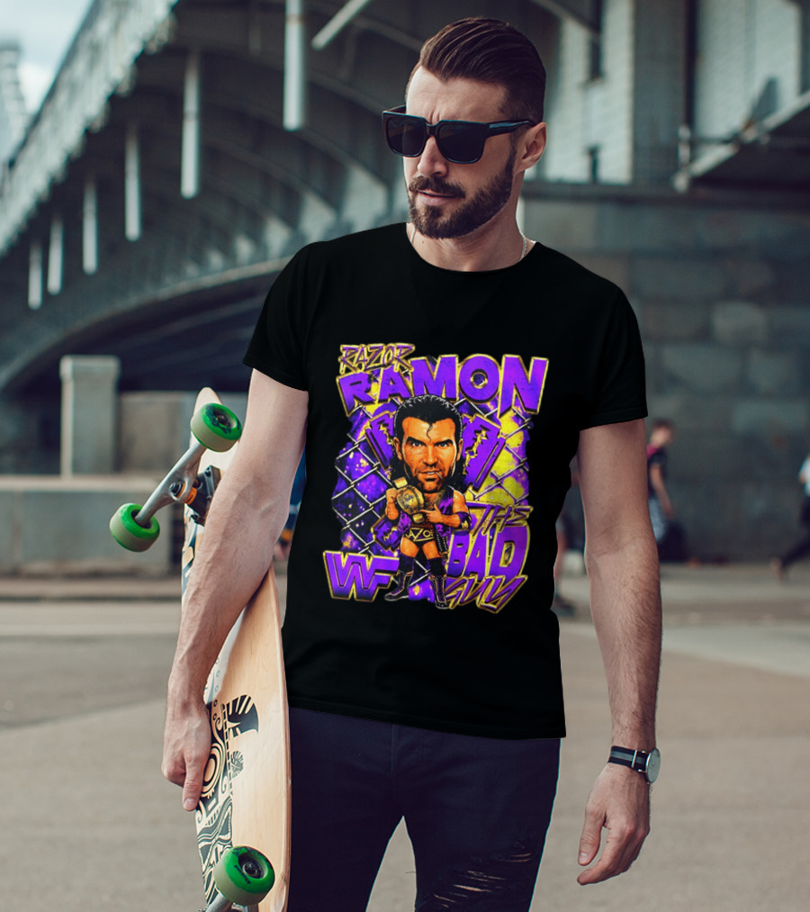 Razor Ramon WWF The Bad Guy Wrestling Champion 90s T-Shirt