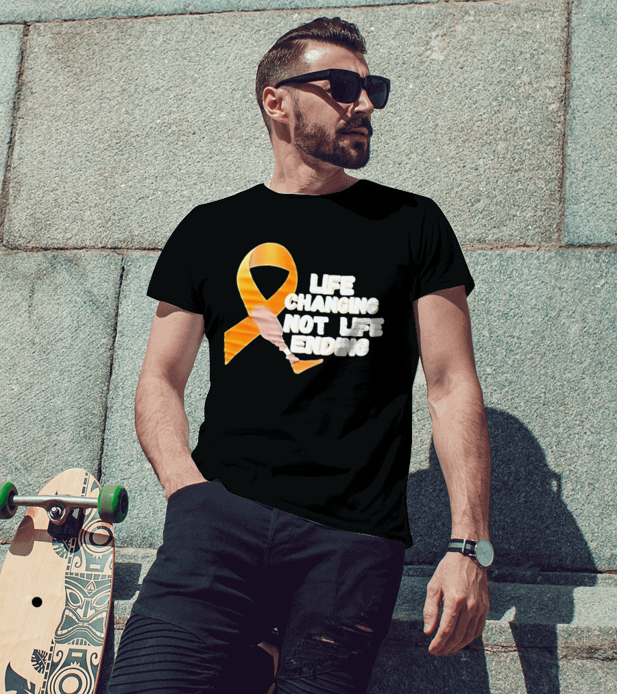 Life Changing Not Life Ending Ribbon With Prosthetic Leg T-Shirt