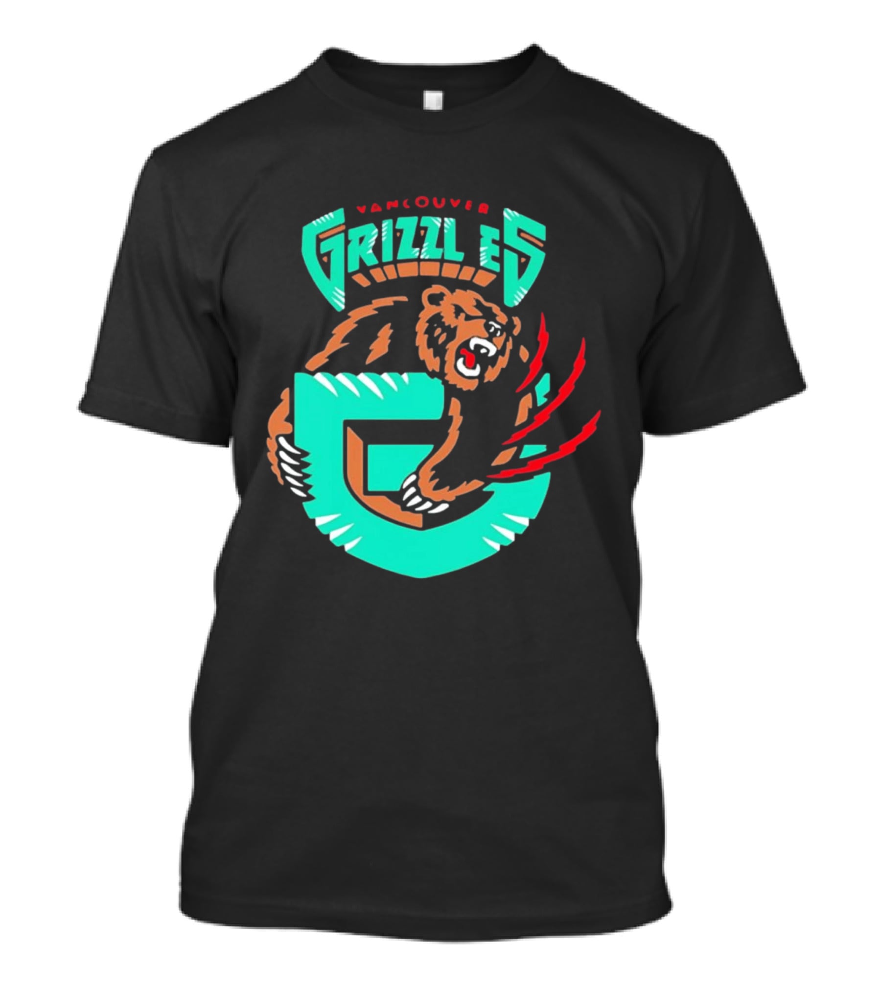 Vancouver Grizzlies Bear Claw Retro Sports Emblem Men's T-Shirt