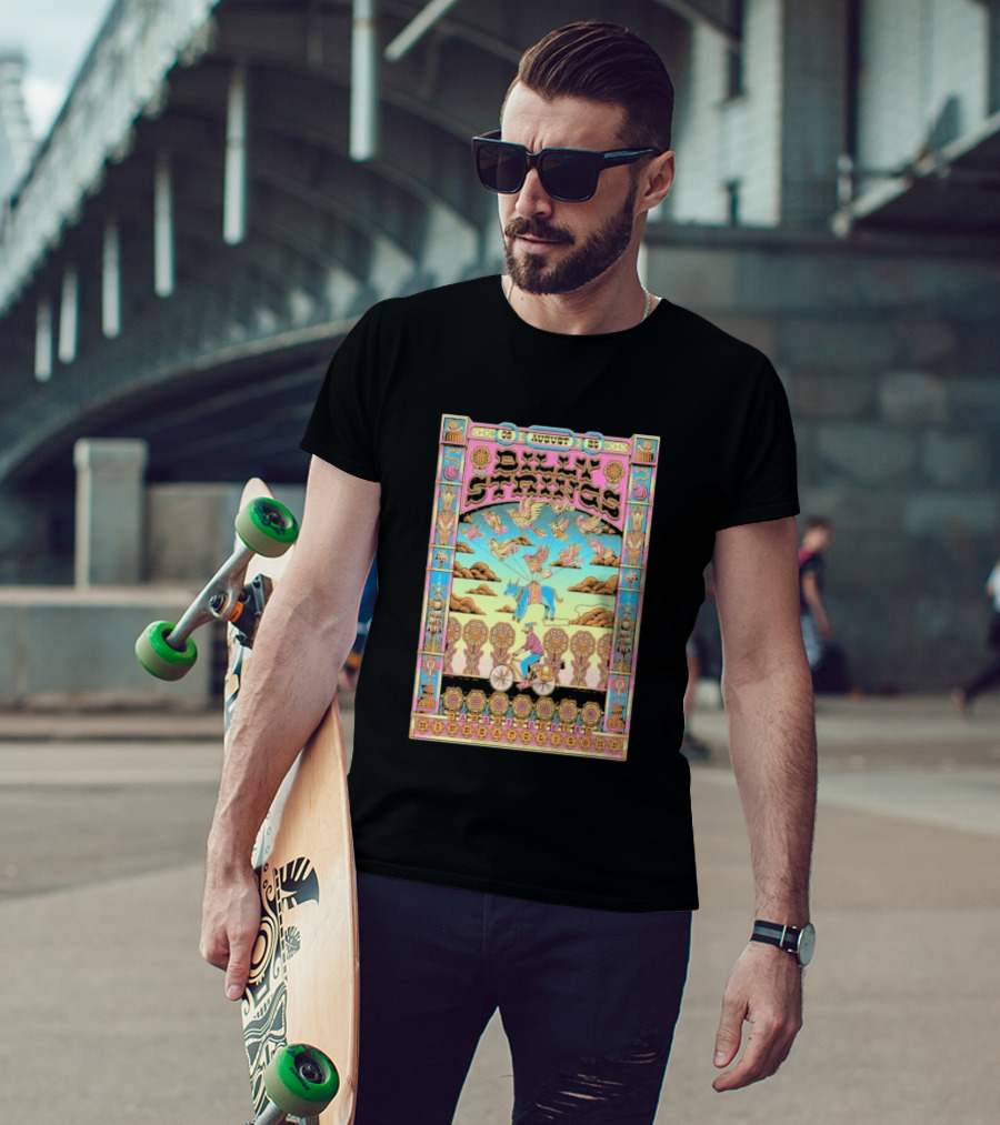 Billy Strings August 9 25 Minneapolis MN Psychedelic Style Birds Bicycle Rider T-Shirt
