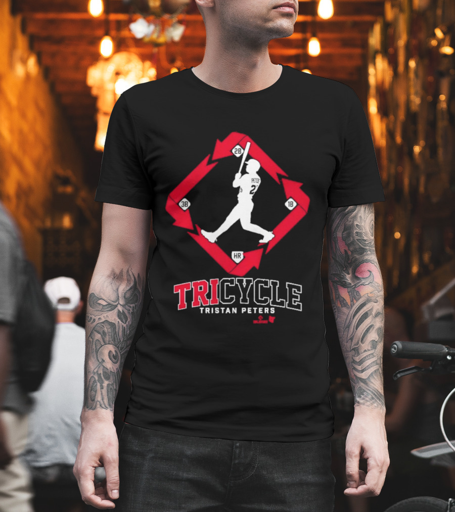 Tristan Peters TriCycle Baseball Player Number 2 Red Arrow Diamond T-Shirt
