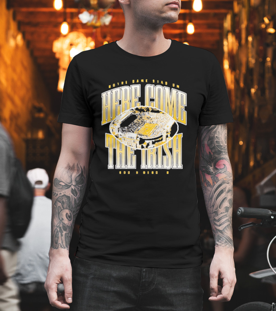 Notre Dame Stadium Here Come The Irish Football T-Shirt