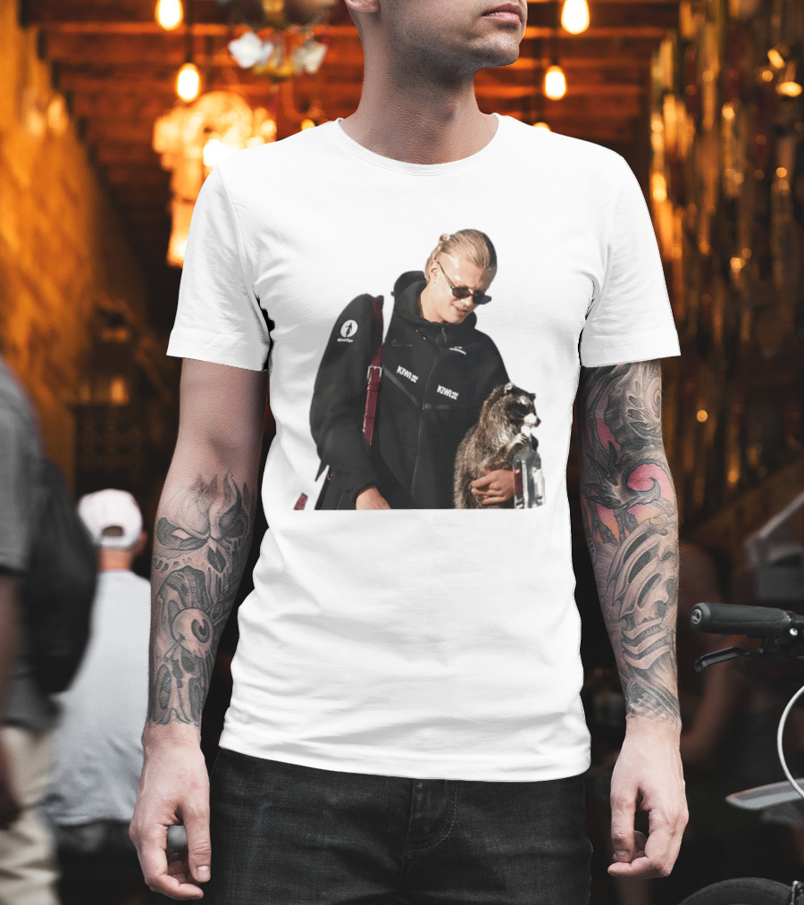Erling Haaland Raccoon Meme Football KIWI K SPACE Texas T-Shirt