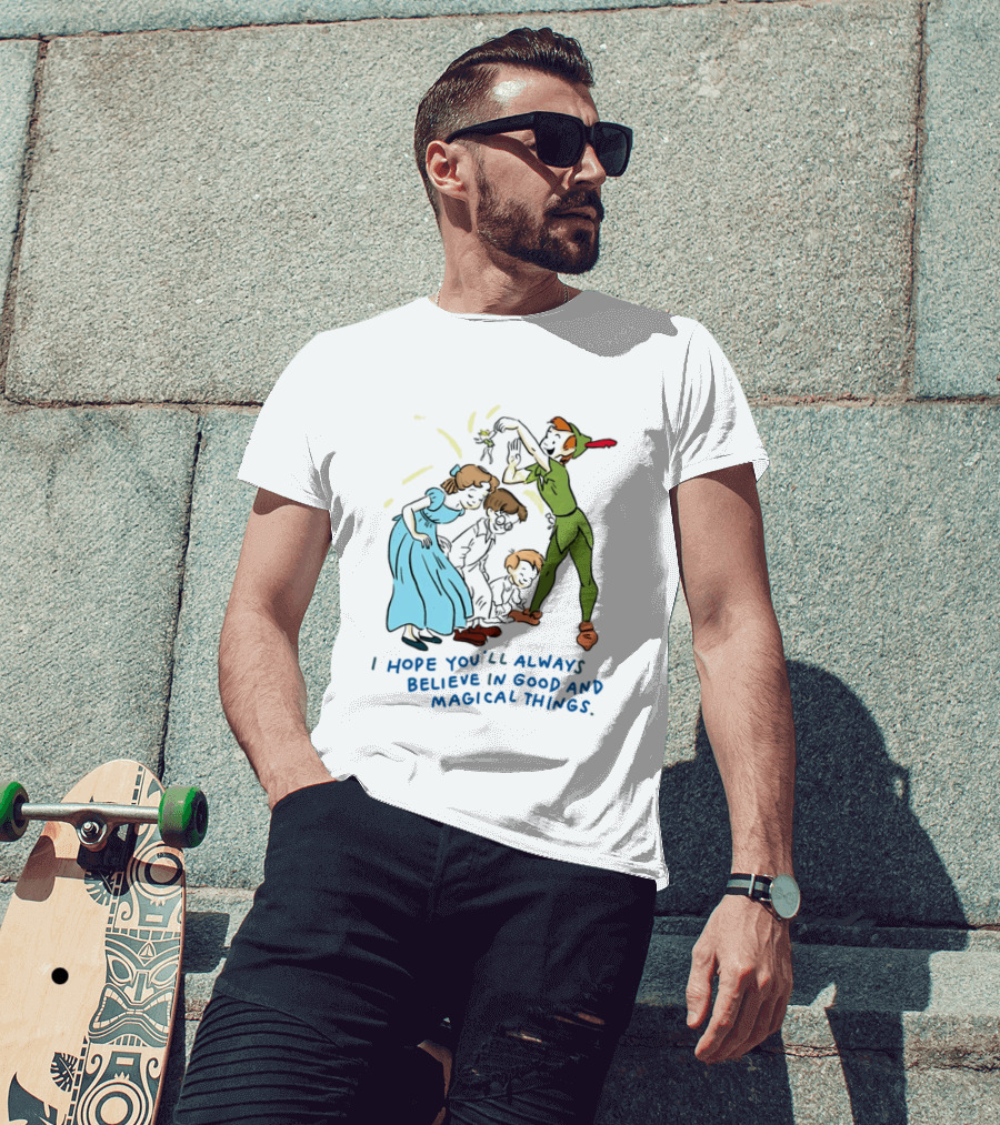 Peter Pan Believe In Good And Magical Things Wendy And Tinker Bell T-Shirt