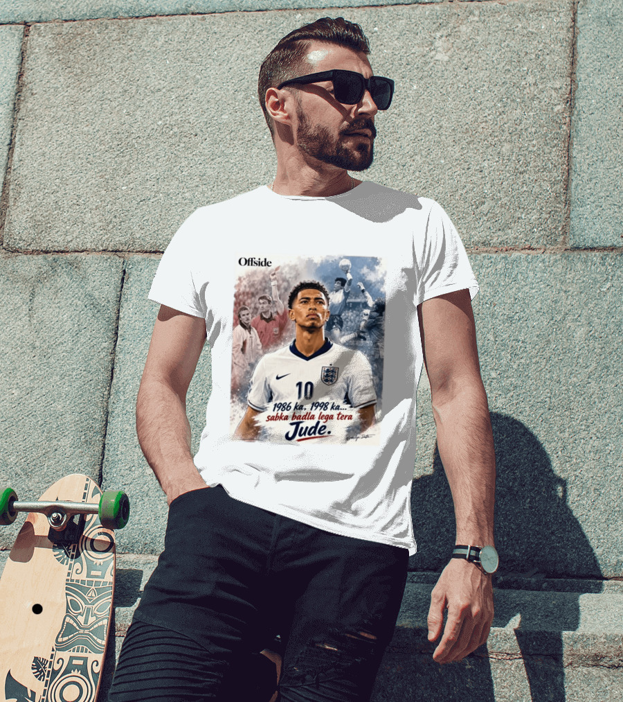 Offside 1986 1998 Sabka Badla Lega Tera Jude Bellingham T-Shirt