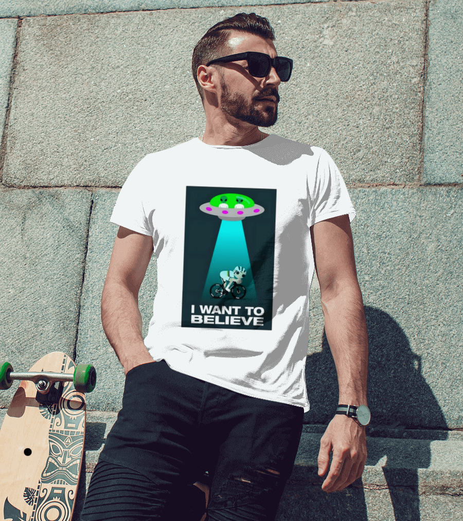 Pogacar UFO Cycling Aliens I Want To Believe T-Shirt