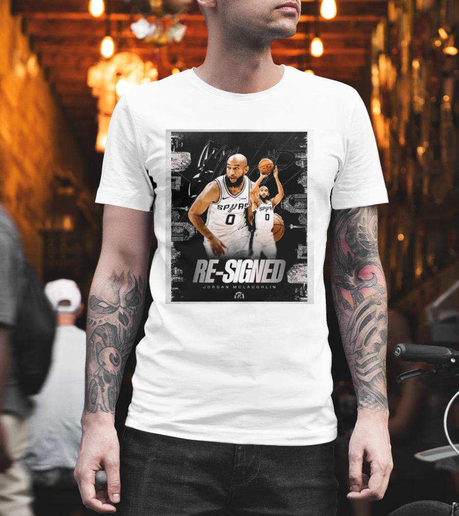 Re Signed Jordan McLaughlin Spurs Basketball San Antonio T-Shirt