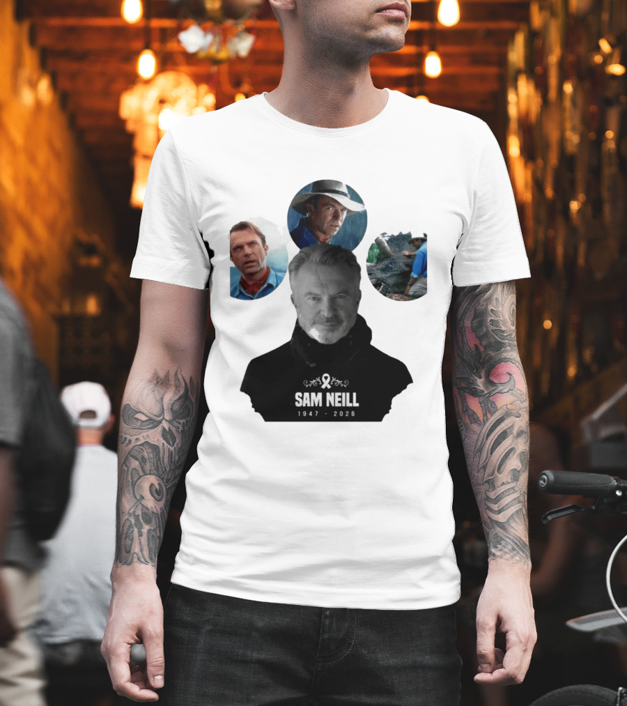 Sam Neill 1947 2026 Jurassic T-Shirt