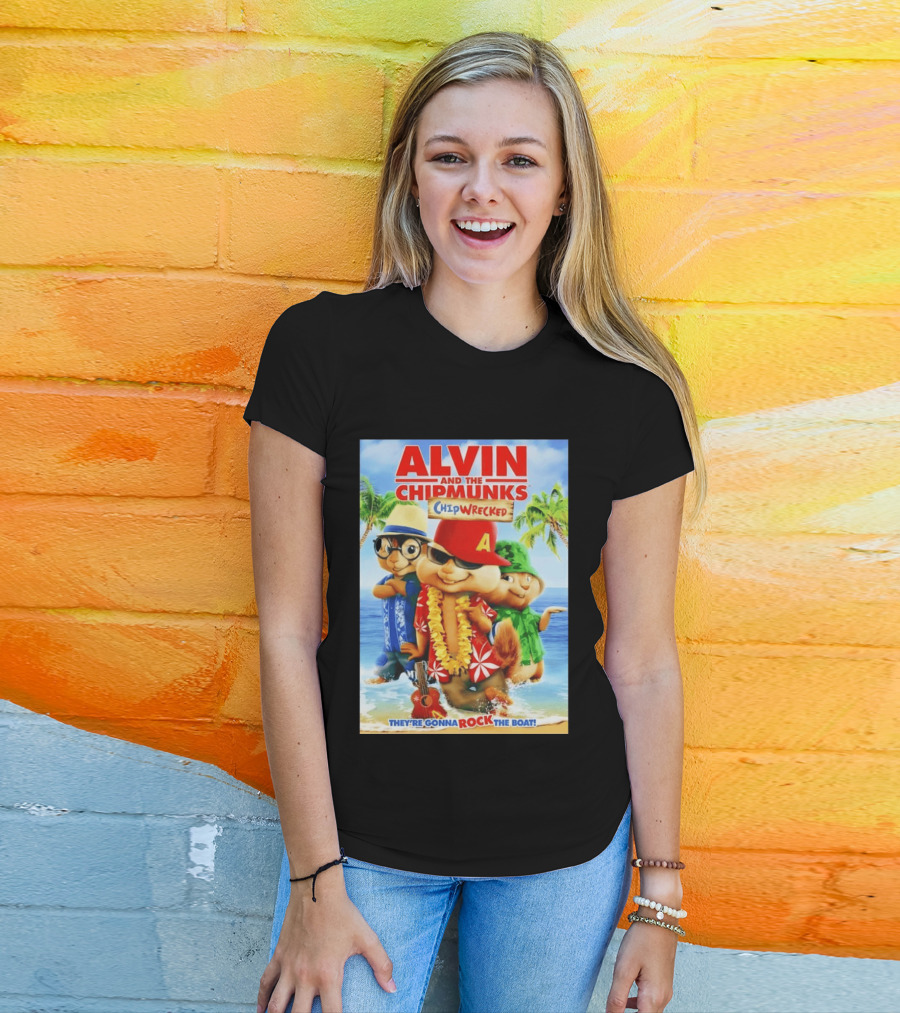 Alvin And The Chipmunks Chipwrecked They're Gonna Rock The Boat Beach Adventure T-Shirt