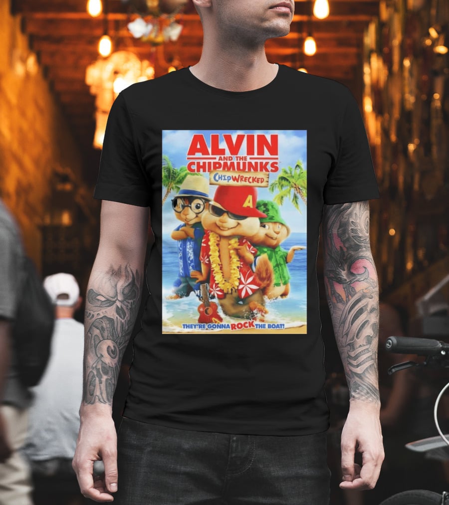 Alvin And The Chipmunks Chipwrecked They're Gonna Rock The Boat Beach Adventure T-Shirt
