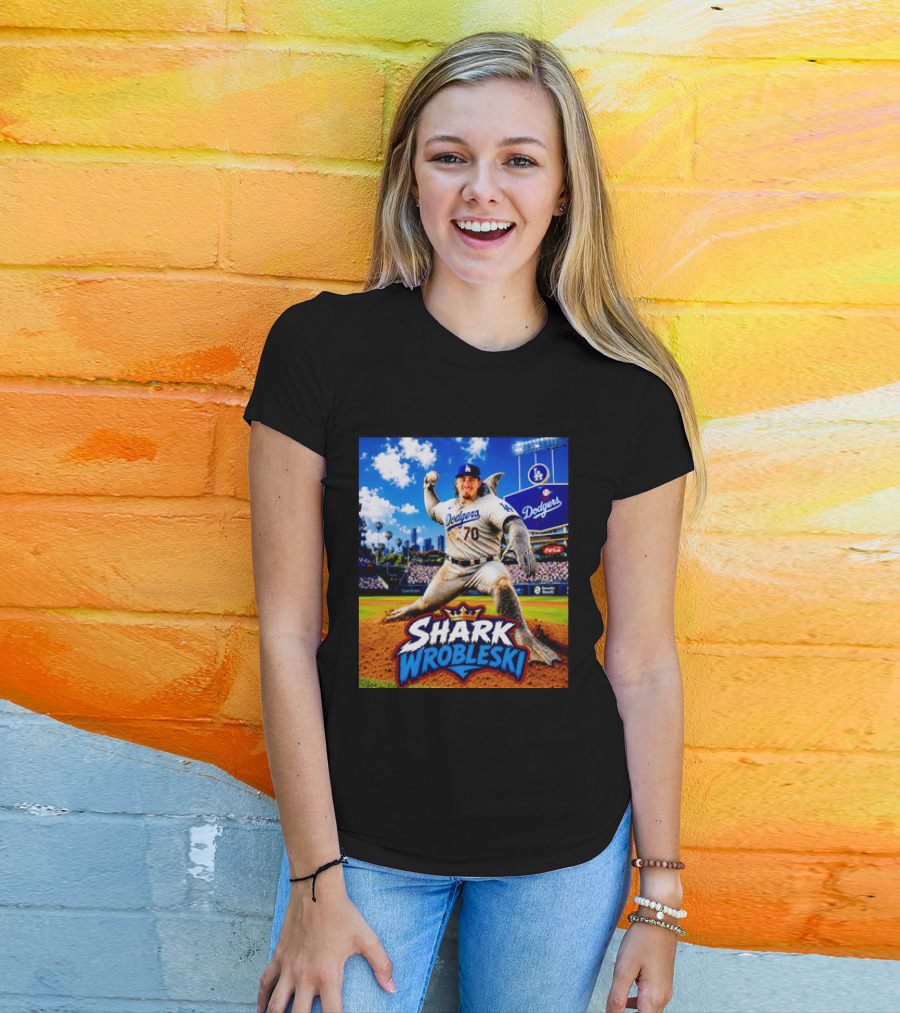 Shark Wrobleski Los Angeles Dodgers No 70 Iconic Baseball Player Fantasy T-Shirt