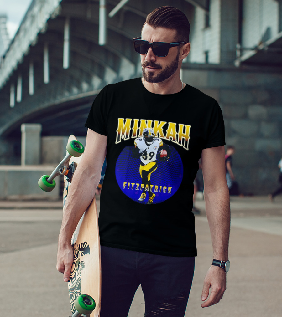 Minkah Fitzpatrick Steelers Number 39 Running Football T-Shirt