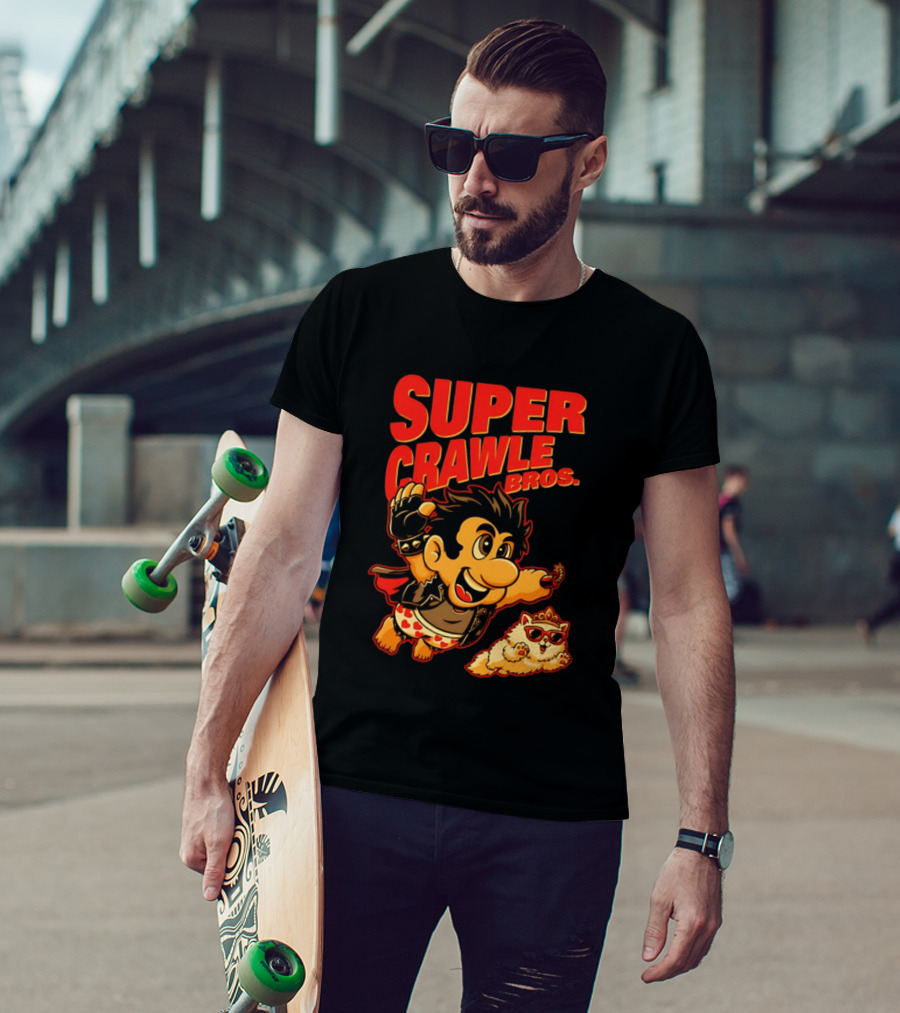 Super Crawler Bros Crowned Cat Rocker T-Shirt