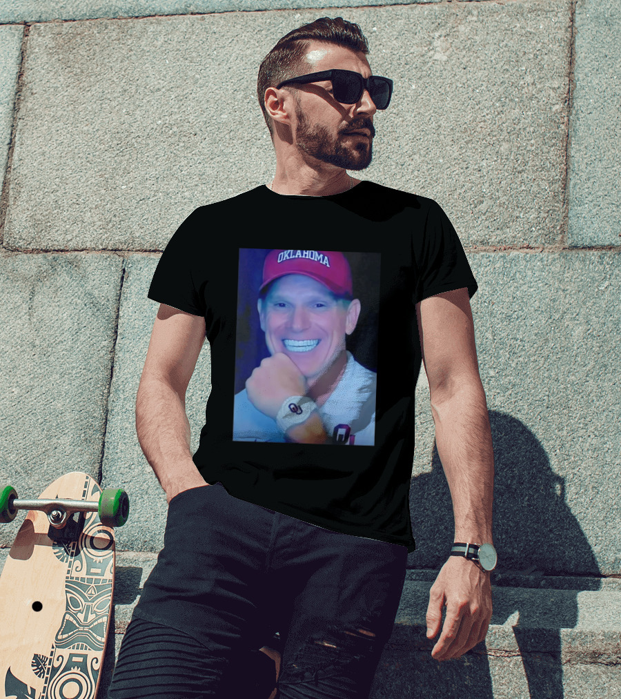 Oklahoma Sooners Brent Venables Smiling With Grill And OU T-Shirt