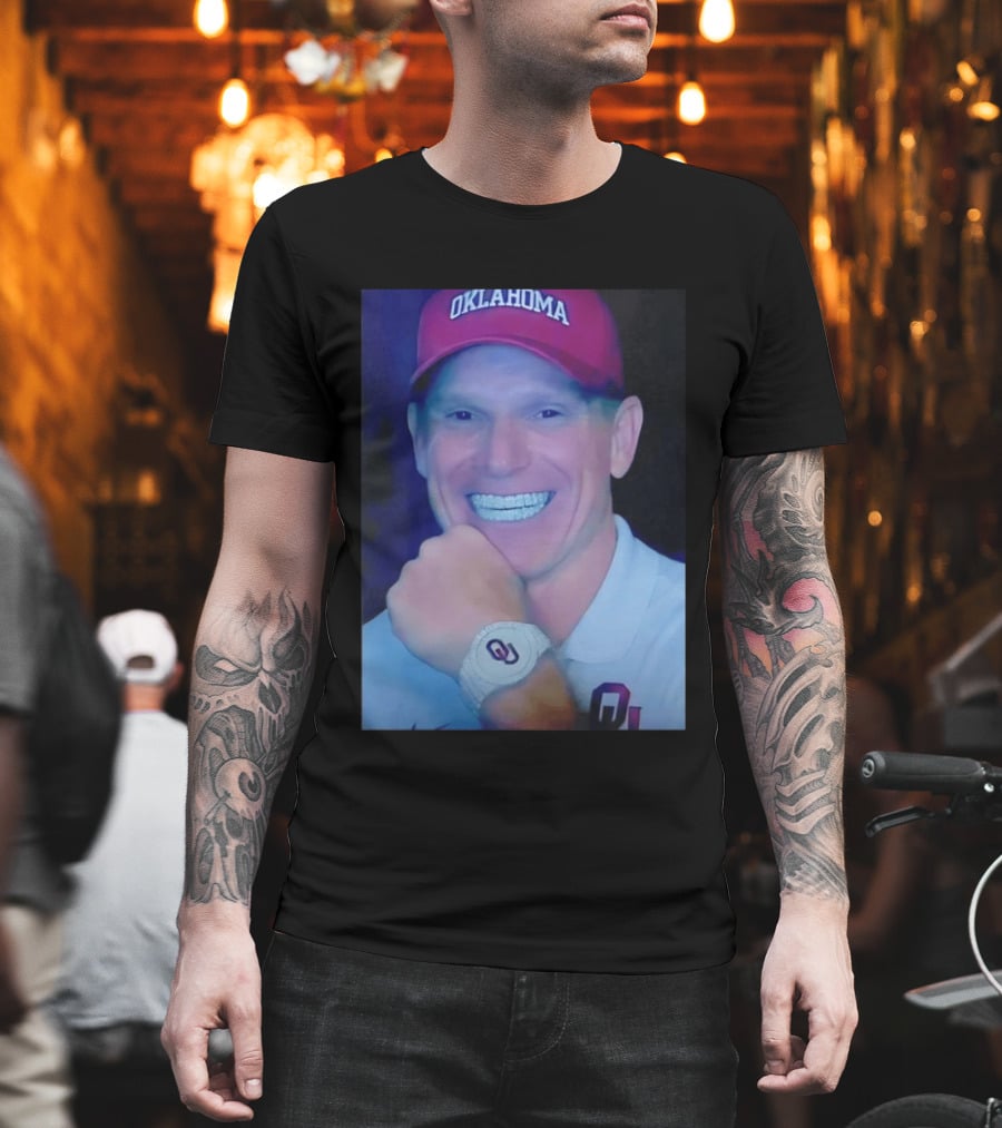 Oklahoma Sooners Brent Venables Smiling With Grill And OU T-Shirt