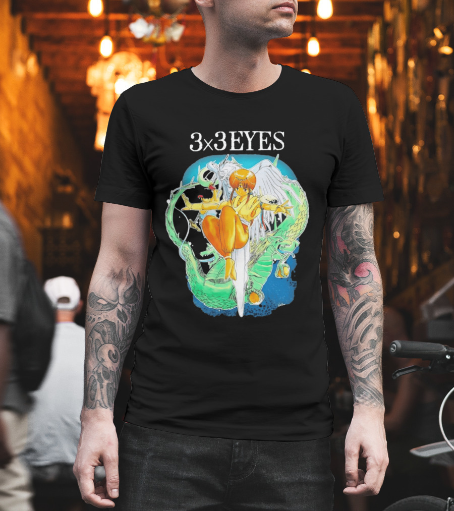 3×3 EYES Pai And Yakumo Winged Warrior Combat Scene T-Shirt