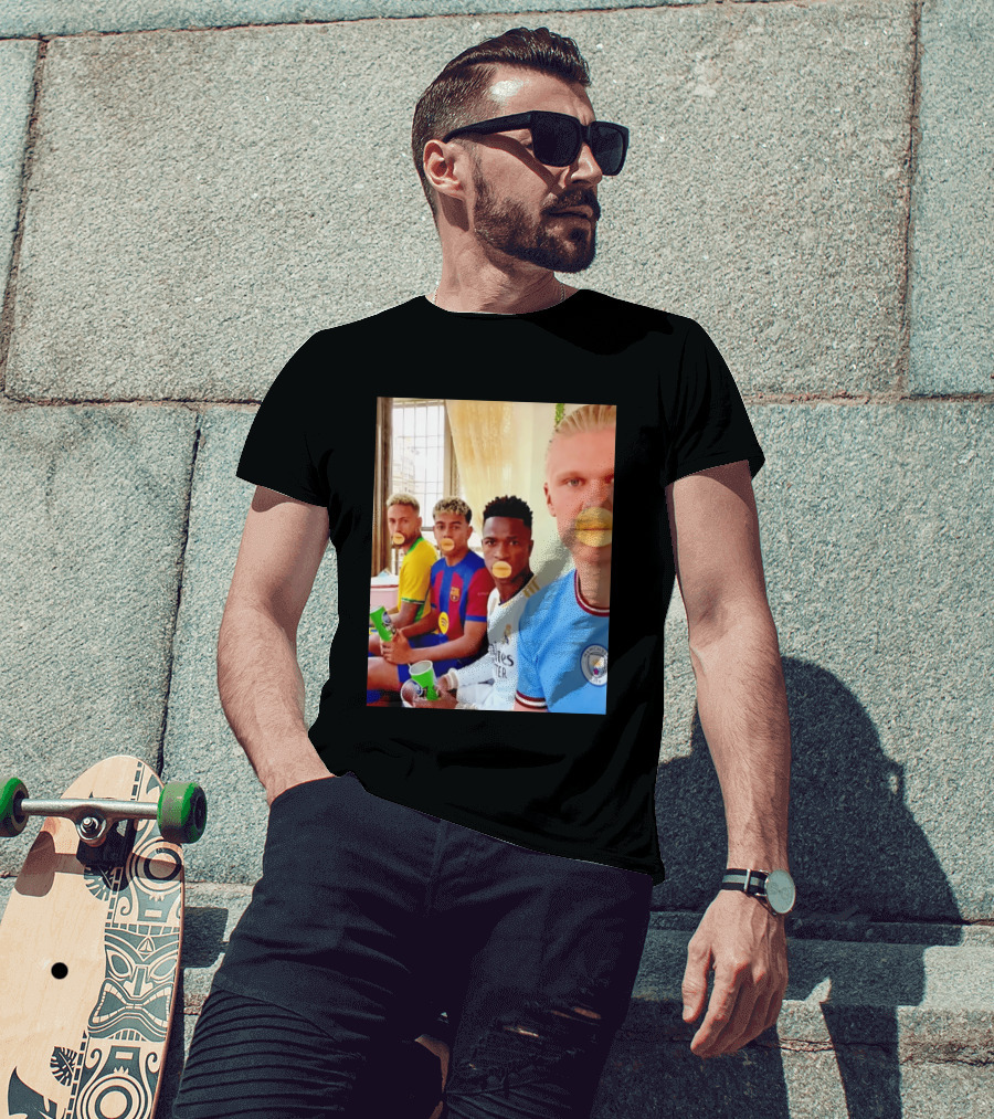 Neymar Vinicius Barcelona Real Madrid Manchester City Football Stars Chips T-Shirt
