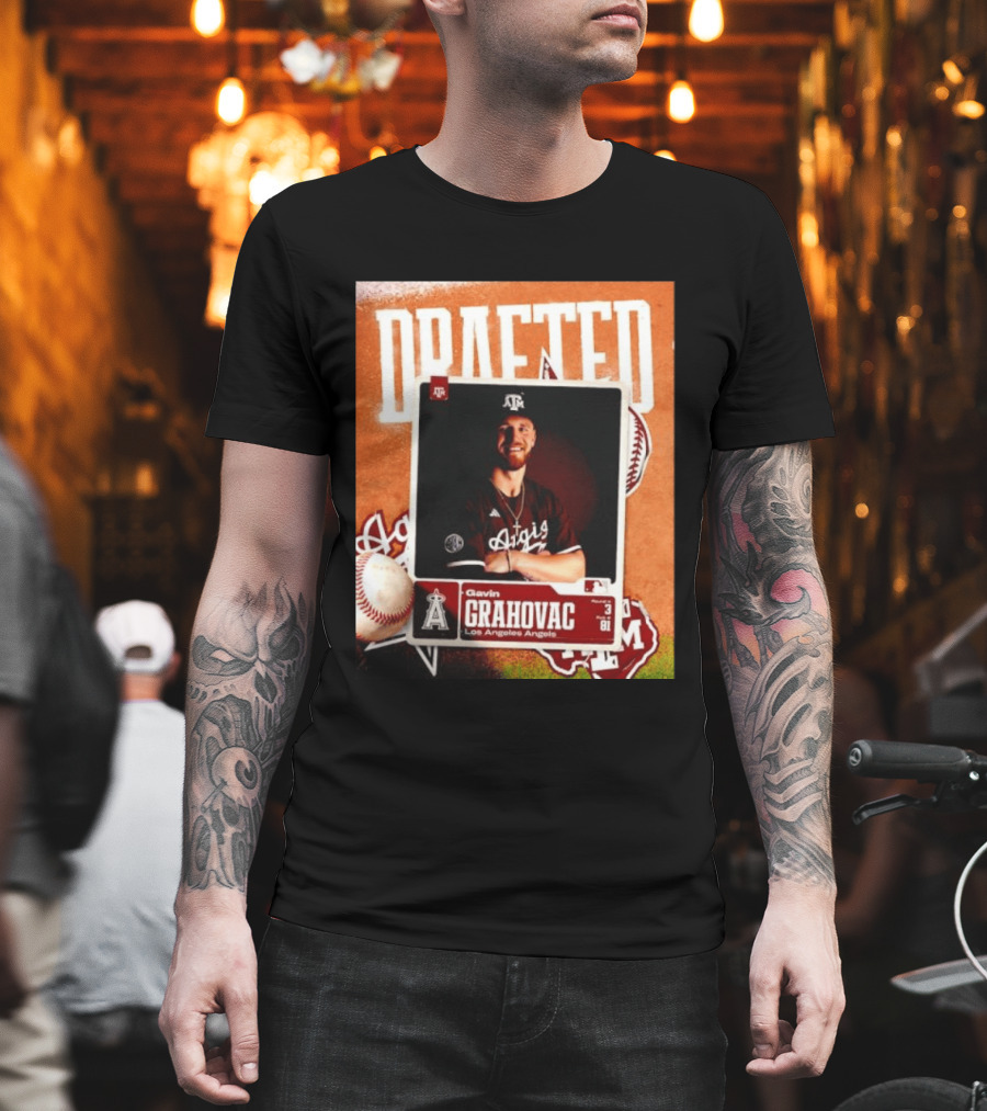 Los Angeles Angels Draft Gavin Grahovac Round 3 Pick 81 T-Shirt