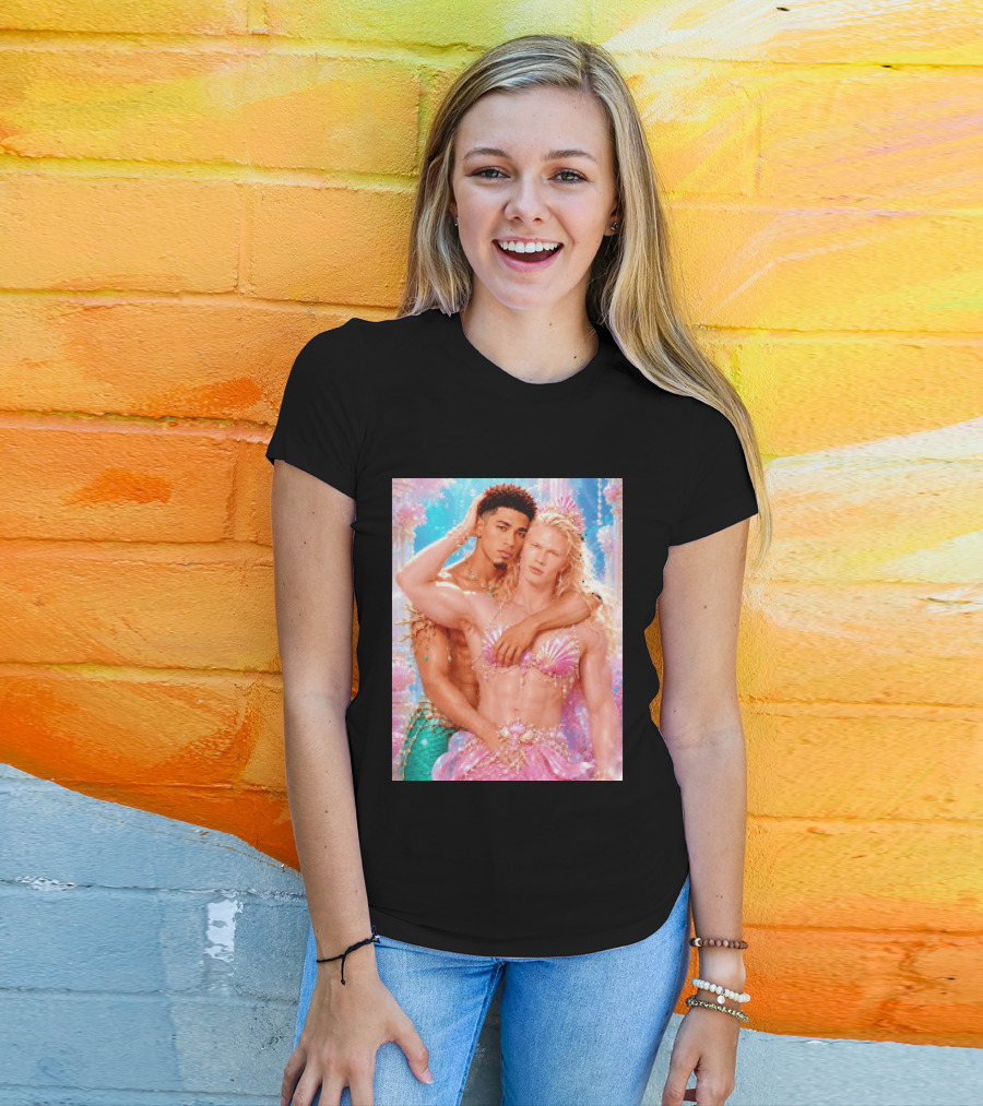 Mermaid Fantasy With Erling Haaland And Jude Bellingham T-Shirt