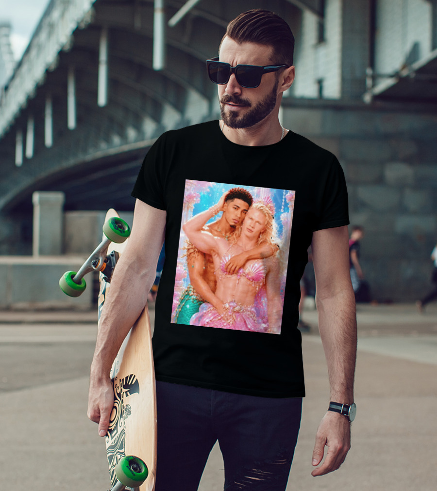 Mermaid Fantasy With Erling Haaland And Jude Bellingham T-Shirt