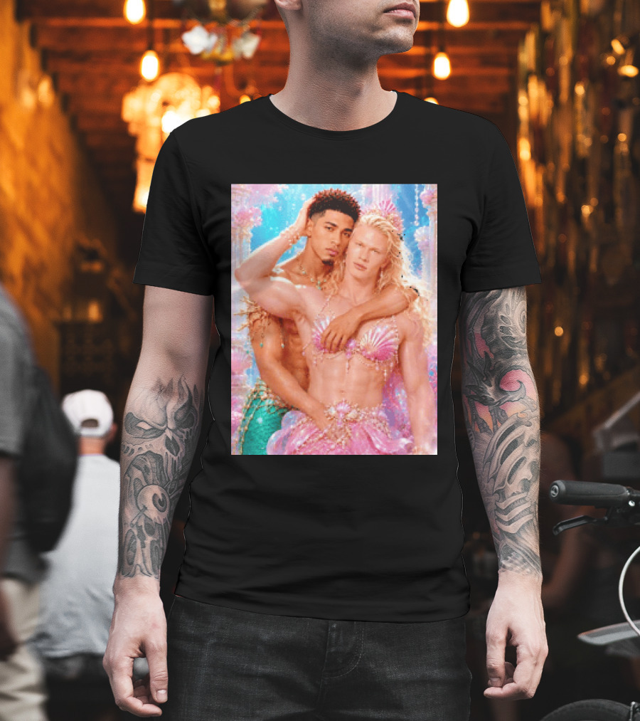 Mermaid Fantasy With Erling Haaland And Jude Bellingham T-Shirt