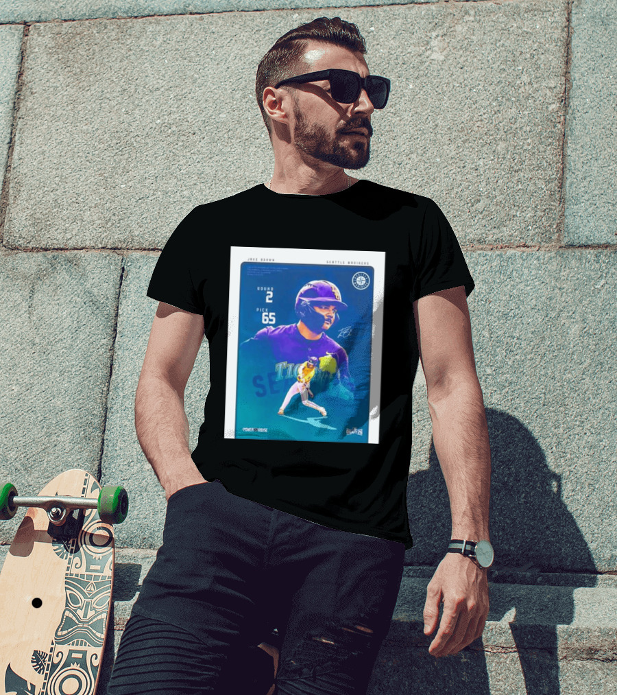 Jake Brown Seattle Mariners Round 2 Pick 65 Draft 26 Powerhouse T-Shirt