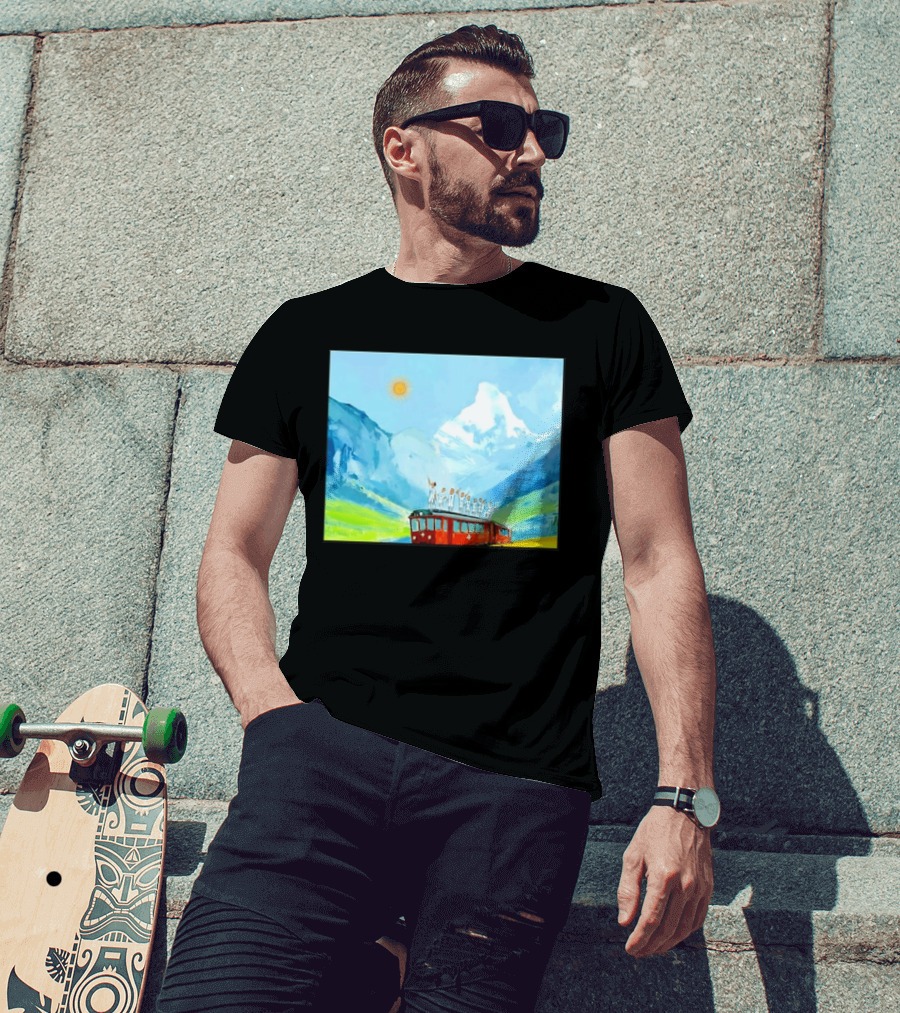Lionel Messi Argentina Football Team Celebration On Swiss Alps Train T-Shirt