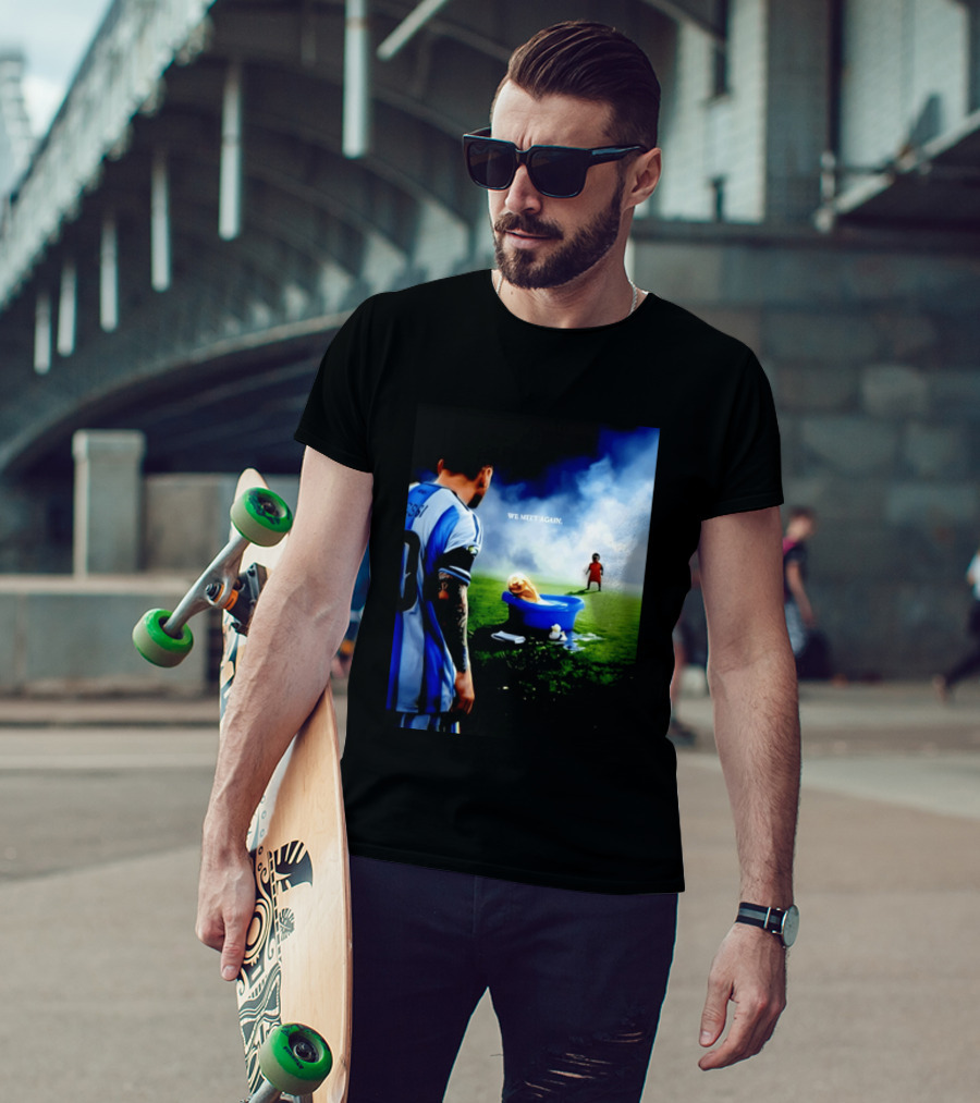 Messi X Lamine Yamal We Meet Again Argentina Spain Meme Football Scene T-Shirt