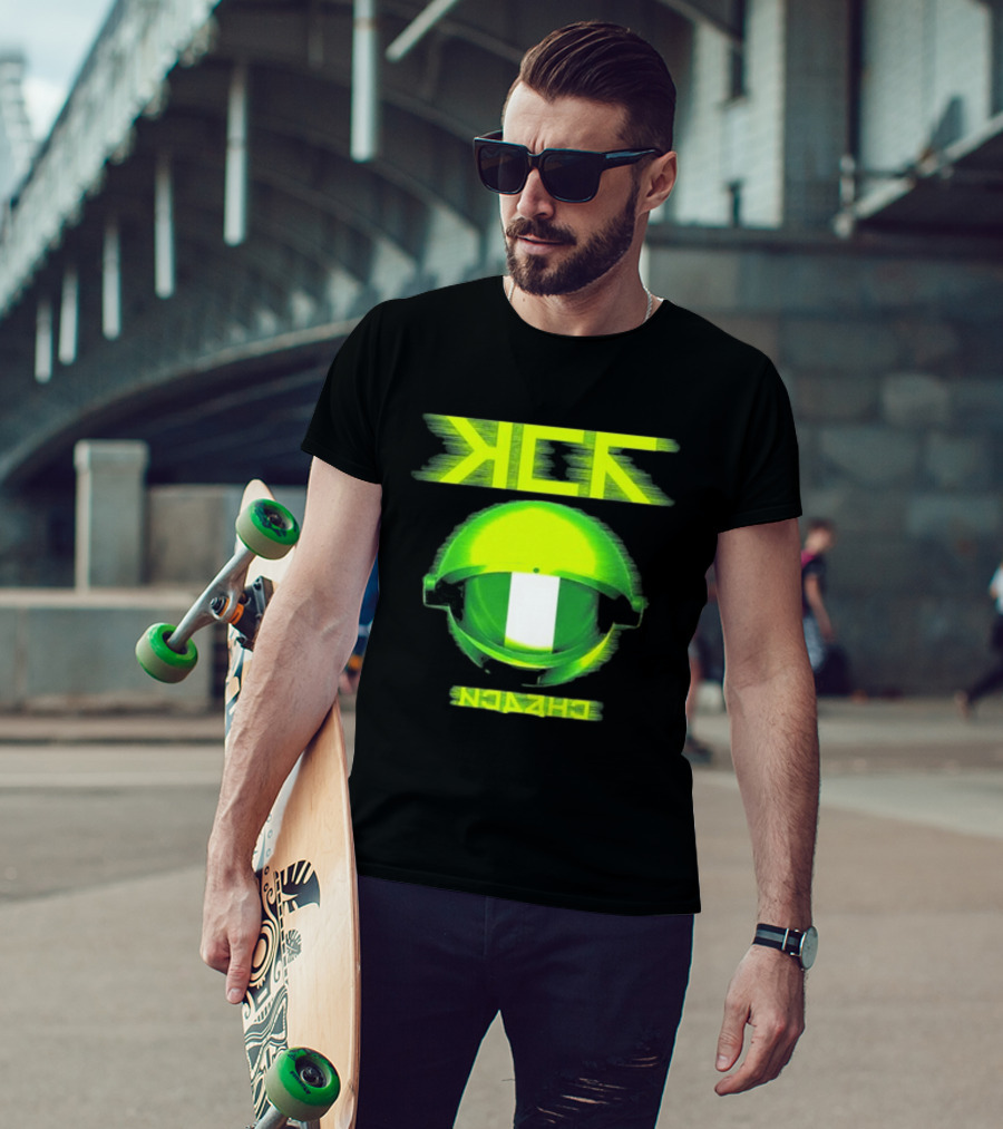 My Chemical Romance MCR Neon Green Glitch Helmet Italy Florence Visarno Arena 15 July 2026 T-Shirt