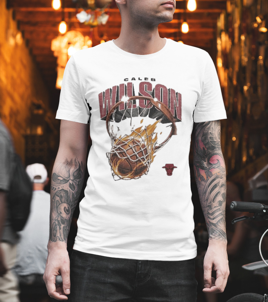 Caleb Wilson Chicago Bulls Basketball On Fire T-Shirt