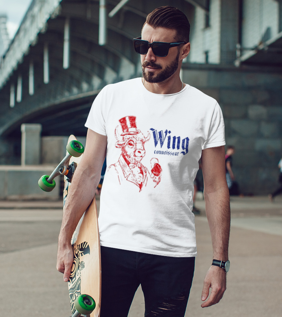Wing Connoisseur Buffalo Top Hat Bison T-Shirt