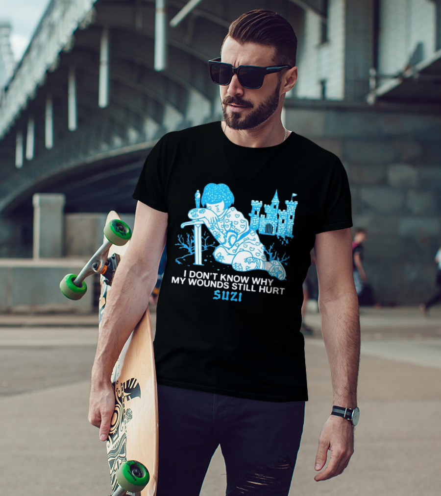 I Don't Know Why My Wounds Still Hurt Suzi Sad Blue Cartoon Castle T-Shirt
