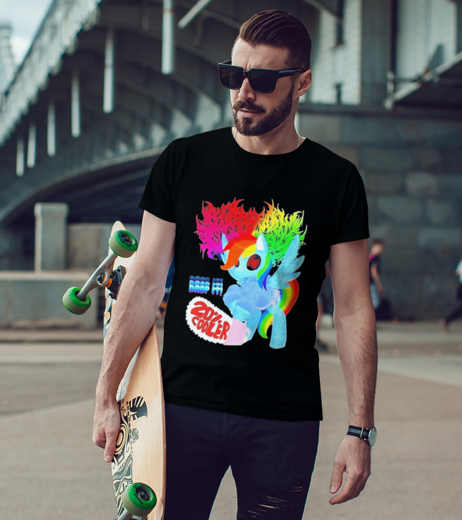 Drop It 20% Cooler Bubblegum Chainsaw Rainbow Dash T-Shirt