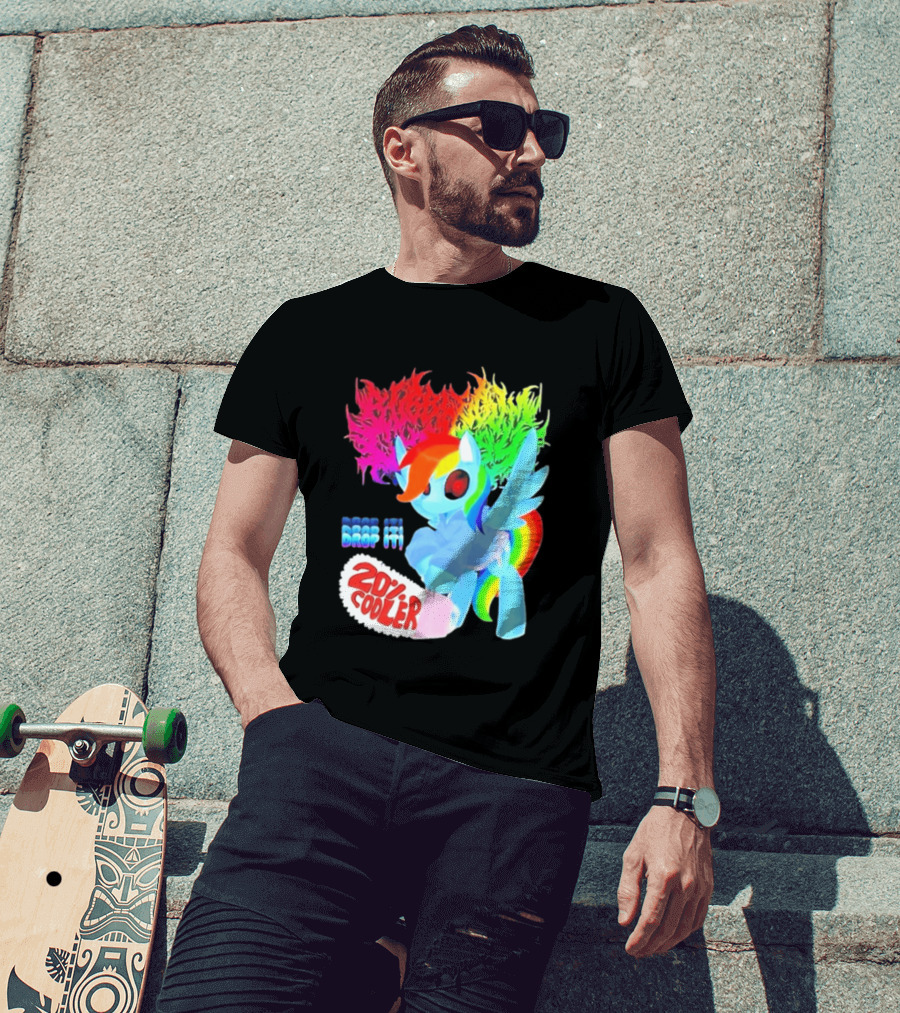 Drop It 20% Cooler Bubblegum Chainsaw Rainbow Dash T-Shirt