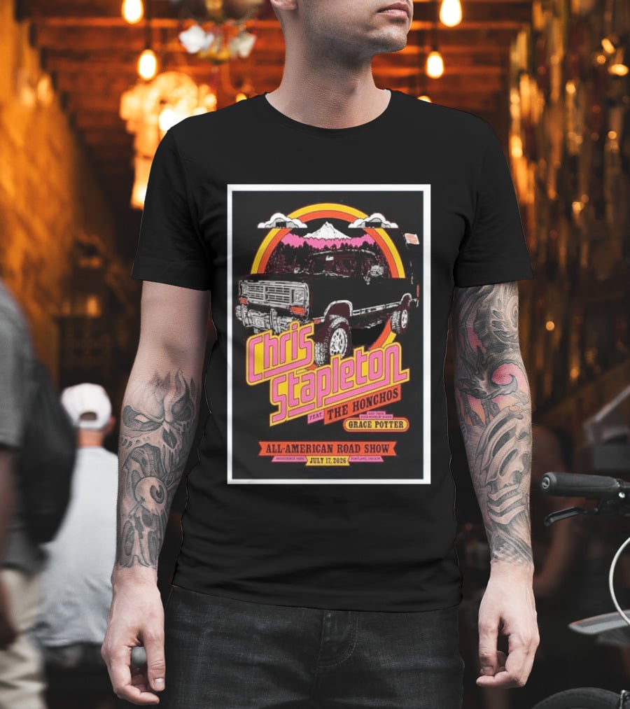 Chris Stapleton All American Road Show July 17 2026 Portland Oregon Feat The Honchos Grace Potter T-Shirt