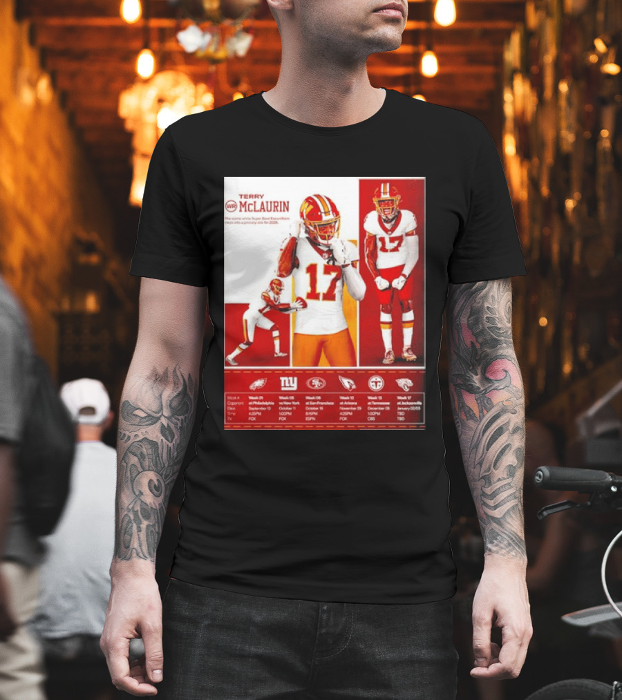 Terry McLaurin Washington Commanders 2026 Schedule NFL Football 17 Jersey Fan Gear T-Shirt