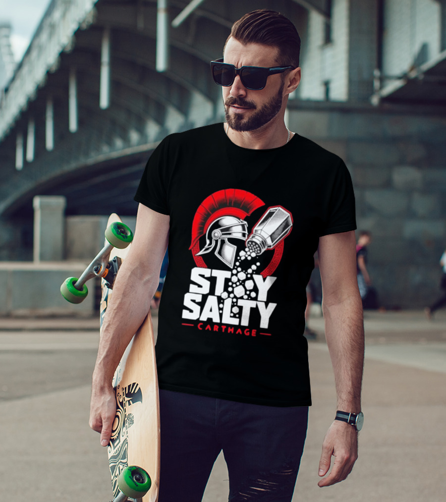 Stay Salty Carthage Roman Republic Rome Punic Wars Greek Helmet Salt Shaker T-Shirt