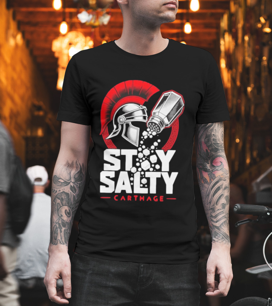 Stay Salty Carthage Roman Republic Rome Punic Wars Greek Helmet Salt Shaker T-Shirt